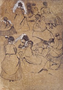 Dodici studi di donne in costume del Secondo Impero da Edgar Degas